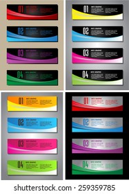 colorful modern text box template for website computer graphic and internet, numbers. Set of color frames for text or quotes. brochure. many, various