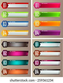 colorful modern text box template for website computer graphic and internet, numbers. Set of color frames for text or quotes. brochure. many, various