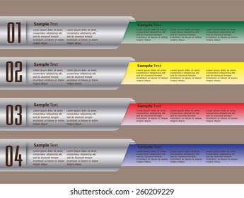 colorful modern text box template for website computer graphic business and internet, numbers. silver