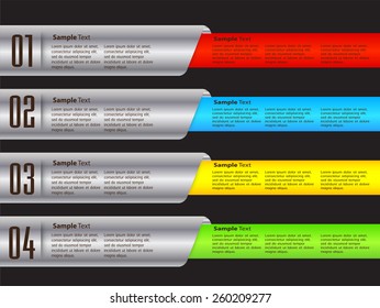 colorful modern text box template for website computer graphic business and internet, numbers. silver