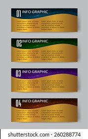 colorful modern text box template for website computer graphic business and internet, numbers. label. gold
