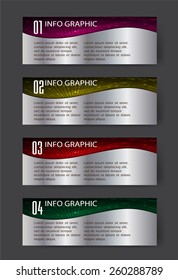 colorful modern text box template for website computer graphic business and internet, numbers. label. silver
