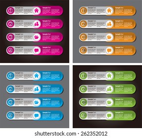 colorful modern text box template for website computer graphic technology and internet, numbers. Set of color frames for text or quotes. brochure. many, various