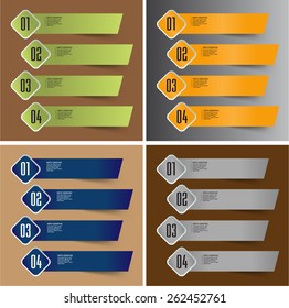 colorful modern text box template for website computer graphic technology and internet, numbers. Set of color frames for text or quotes. brochure. many, various