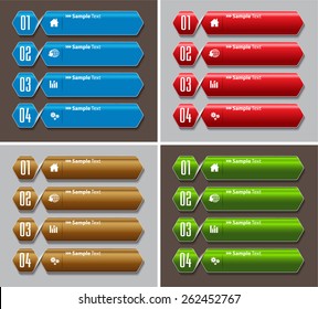 colorful modern text box template for website computer graphic technology and internet, numbers. Set of color frames for text or quotes. brochure. many, various