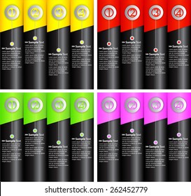 colorful modern text box template for website computer graphic technology and internet, numbers. Set of color frames for text or quotes. brochure. many, various