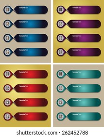 colorful modern text box template for website computer graphic technology and internet, numbers. Set of color frames for text or quotes. brochure. many, various