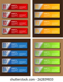 colorful modern text box template for website computer graphic technology and internet, numbers. Set of color frames for text or quotes. brochure. many, various