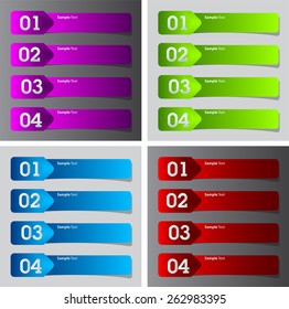 colorful modern text box template for website computer graphic technology and internet, numbers. Set of color frames for text or quotes. brochure. many, various