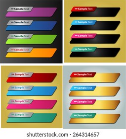 colorful modern text box template for website computer graphic technology and internet, numbers. Set of color frames for text or quotes. brochure. many, various