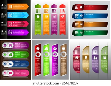 colorful modern text box template for website computer graphic technology and internet, numbers. Set of color frames for text or quotes. brochure. many, various