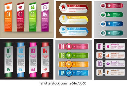 colorful modern text box template for website computer graphic technology and internet, numbers. Set of color frames for text or quotes. brochure. many, various
