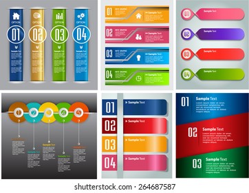 colorful modern text box template for website computer graphic technology and internet, numbers. Set of color frames for text or quotes. brochure. many, various