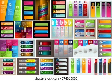 colorful modern text box template for website computer graphic technology and internet, numbers. Set of color frames for text or quotes. brochure. many, various. infographics