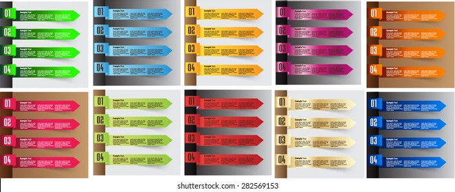 colorful modern text box template for website computer graphic technology and internet, numbers. Set of color frames for text or quotes. brochure. many, various