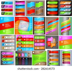 colorful modern text box template for website computer graphic technology and internet, numbers. Set of color frames for text or quotes. brochure. many, various. infographics.