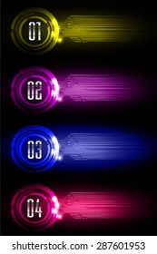 colorful modern text box template for website computer graphic technology and internet, numbers. Set of color frames for text or quotes. brochure. many, various. infographics. circuit