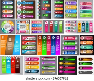 Plantilla de cuadro de texto moderno colorido para la tecnología gráfica por computadora de Sitio web e Internet, números. Conjunto de marcos de color para texto o citas. folleto. muchas, varias infografías.