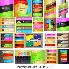 colorful modern text box template for website computer graphic technology and internet, numbers. Set of color frames for text or quotes. brochure. many, various