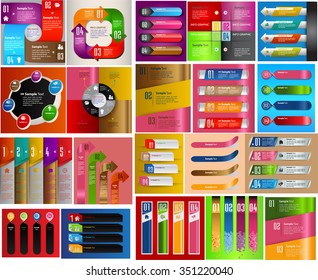 colorful modern text box template for website computer graphic technology and internet, numbers. Set of color frames for text or quotes. brochure. many, various