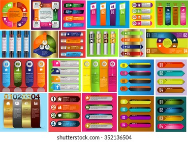 colorful modern text box template for website computer graphic technology and internet, numbers. Set of color frames for text or quotes. brochure. many, various