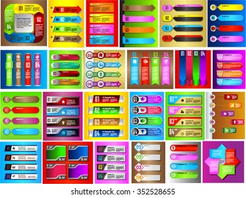 colorful modern text box template for website computer graphic technology and internet, numbers. Set of color frames for text or quotes. brochure. many, various