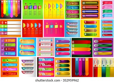 colorful modern text box template for website computer graphic technology and internet, numbers. Set of color frames for text or quotes. brochure. many, various