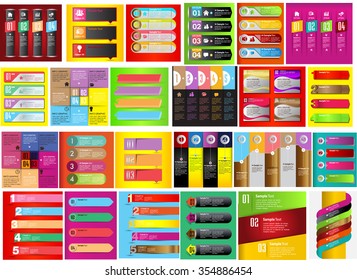 colorful modern text box template for website computer graphic technology and internet, numbers. Set of color frames for text or quotes. brochure. many, various
