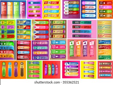 colorful modern text box template for website computer graphic technology and internet, numbers. Set of color frames for text or quotes. brochure. many, various