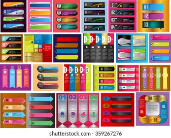 colorful modern text box template for website computer graphic technology and internet, numbers. Set of color frames for text or quotes. brochure. many, various. business
