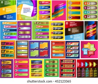 colorful modern text box template for website computer graphic technology and internet, numbers. Set of color frames for text or quotes. brochure. many, various