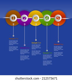 colorful modern text box time line template for website, icon, text box. 