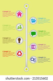 colorful modern text box time line template for website, icon, text box. 
