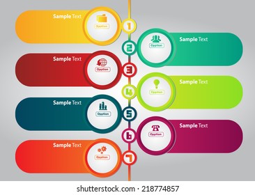 colorful modern text box time line template for website graphic and business, text box. 