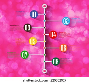 colorful modern text box time line template for website, icon, text box. 