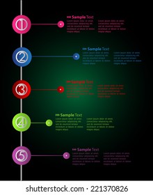 colorful modern text box time line template for website, icon, speech bubble, text box.