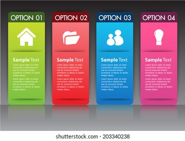 Colorful Modern text box for website, icon.