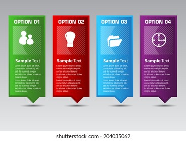 colorful modern text box for website and graphic, icon, speech bubble.