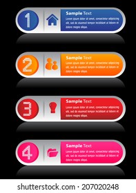 colorful modern text box for website graphic and business, numbers, icon. 