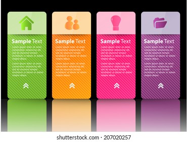 colorful modern text box for website graphic and business, numbers, icon. 