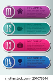 colorful modern text box for website graphic and business, numbers, icon. 