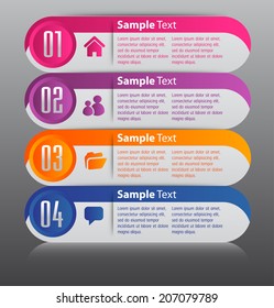 colorful modern text box for website graphic and business, numbers, icon. 