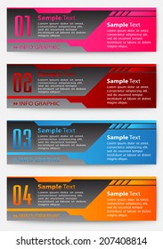 colorful modern text box for website graphic and business, numbers, icon. 