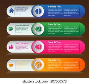 colorful modern text box for website graphic and business, numbers, icon. 