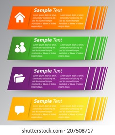 colorful modern text box for website graphic and business, numbers, icon. 