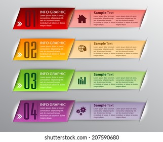 colorful modern text box for website graphic and business, numbers, icon. 