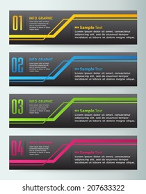 colorful modern text box for website graphic and business, numbers, icon. 