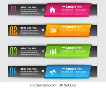 colorful modern text box for website graphic and business, numbers, icon. 