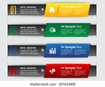 colorful modern text box for website graphic and business, numbers, icon. 