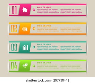 colorful modern text box for website graphic and business, numbers, icon. 